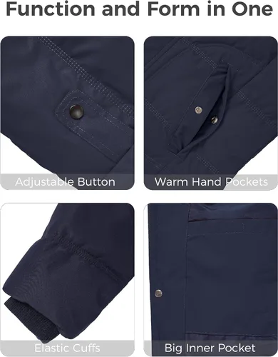 Miniatura 6 de Wantdo - Chaqueta de invierno con capucha y forro interior para hombre
