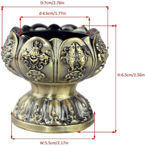 Miniatura 2 de Portavelas votivas de flor de loto, portavelas budistas budistas, taza de oferta de agua budista tibetana, soporte para lámpara de aceite tibetano