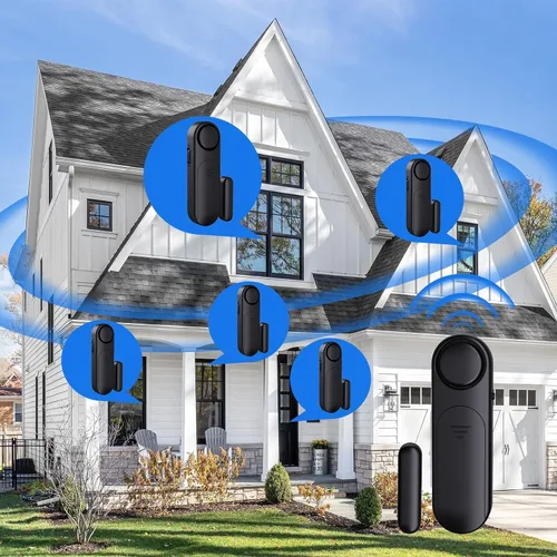 Miniatura 7 de Paquete de 5 alarmas de ventana para seguridad del hogar, 120 dB, sensor abierto de puerta y ventana para seguridad de los niños, seguridad