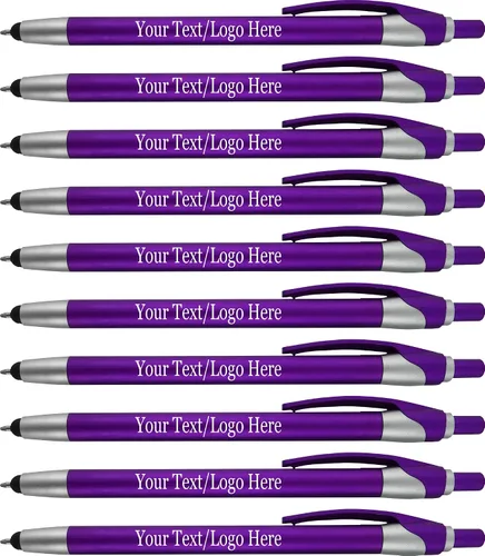 Miniatura 13 de Paquete de 300 bolígrafos personalizados con logotipo o texto, para marketing, fiestas y eventos, lápiz capacitivo 2 en 1 y bolígrafo compatible
