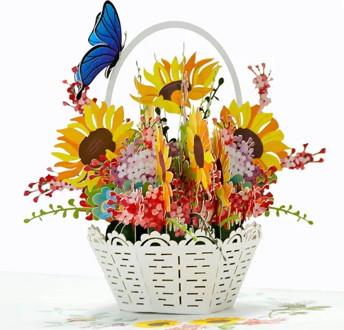 Miniatura 15 de CUTPOPUP - Tarjetas de cumpleaños emergentes de pavo real para mujer, tarjeta de felicitación de flores de cumpleaños 3D para su esposa, madre