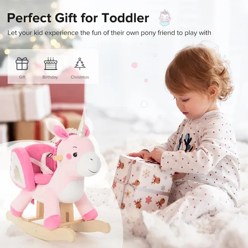 Miniatura 4 de labebe - Caballo mecedor para bebé, unicornio para montar, juguete de paseo para niños de 6 meses a 3 años, bebé (niño niña) juguete de peluche