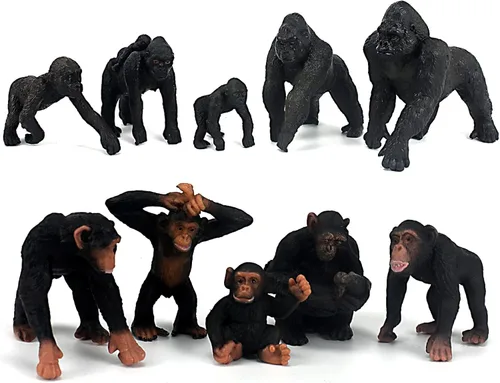 Miniatura 8 de FUNSHOWCASE Figura de juguete de búfalo de animales de la selva africana, figura de plástico realista, altura de 2.6 pulgadas