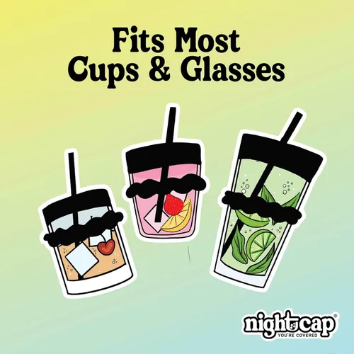 Miniatura 6 de Nightcap Coletero Cubrevasos - El Coletero Reutilizable para Prevención de Adulteración de Bebidas Como se Vio en Shark Tank Negro