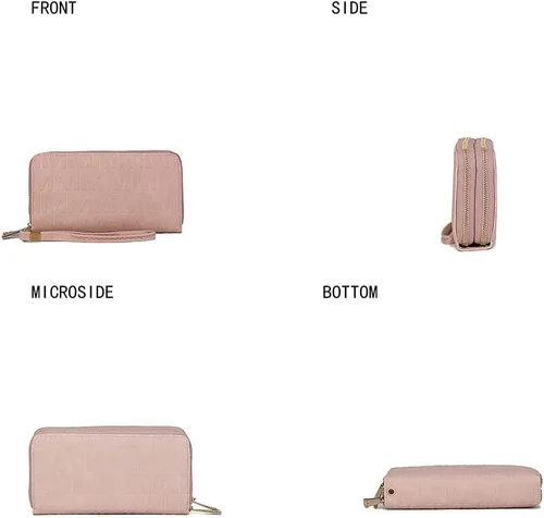 Miniatura 12 de MKF Collection Mia K - Cartera de pulsera para mujer, pequeña cartera de cuero vegano para tarjetas de crédito con cremallera y bolsillo