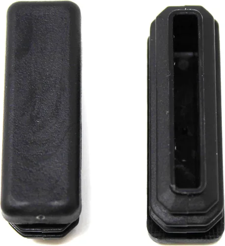Miniatura 5 de Tapa rectangular negra de plástico de 1/2 x 1-1/2 pulgadas, tapón de acabado, tapa de extremo de tubo de tubo, universal para silla duradera (2)