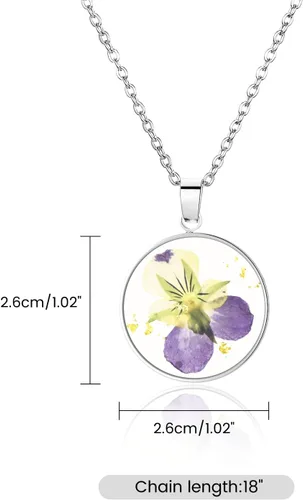 Miniatura 148 de Pressed Flower Necklace Gift for Women Personalized Handmade Necklaces Birth Flower Necklace