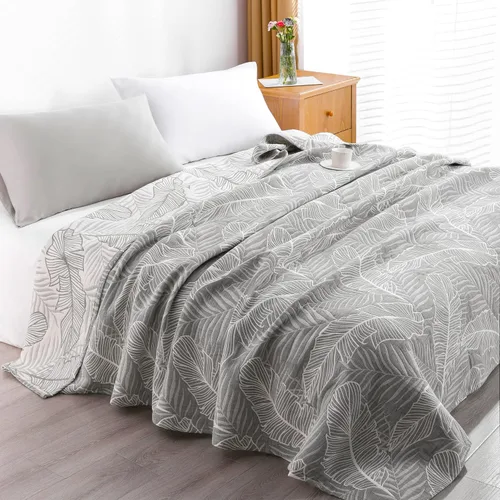 Miniatura 14 de Manta NTBAY para la cama, de más de una capa, hecha de muselina de algodón natural