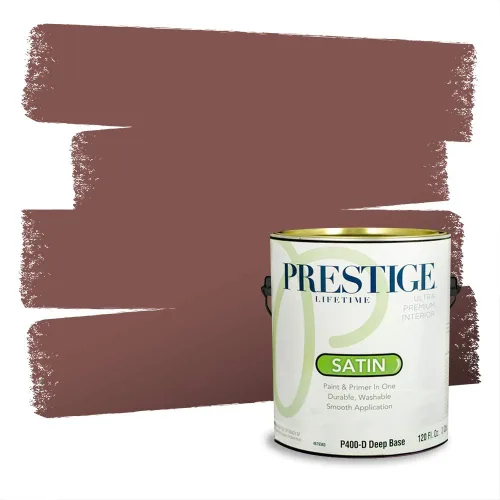 Miniatura 78 de Prestige Paints Pintura exterior e imprimación en uno, 1 galón, plano, coincidencia comparable de Valspar* Amber Rose*