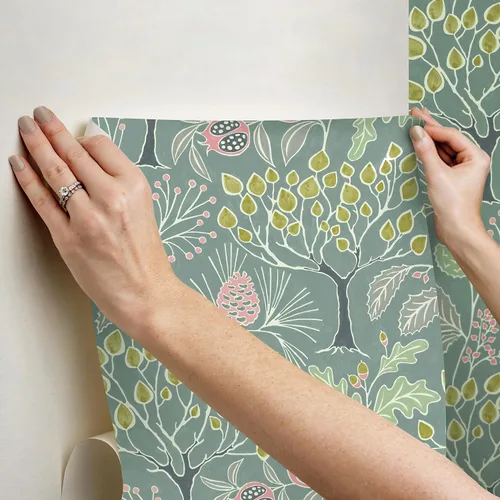 Miniatura 7 de Wall Pops - Papel tapiz autoadhesivo para jardín, color verde