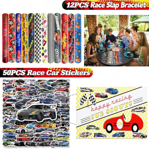 Miniatura 6 de CZWXOXO 122 piezas de regalos de fiesta de coches de carreras suministros de fiesta de cumpleaños para recompensas de aula, decoraciones