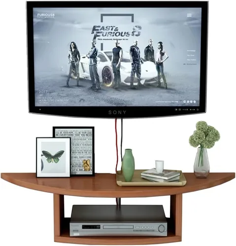 Miniatura 6 de WANLIAN Soporte flotante para TV de entretenimiento, estante de pared flotante para caja de cable, estantes de medios montados en la pared, estante