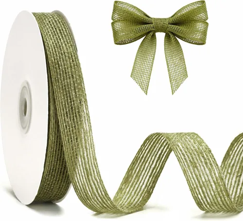 Miniatura 11 de joycraft Cinta de arpillera - 3/8 pulgadas x 20 yardas de yute natural cinta para manualidades Cinta de tela de malla rústica para manualidades