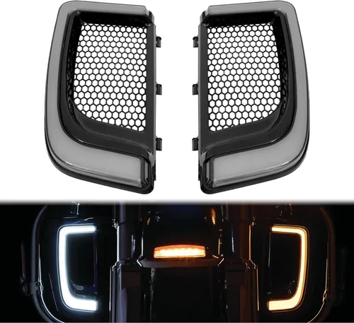 Miniatura 3 de Protector de motor para parrillas, carenado de pierna, luz LED de señal de giro compatible con Harley Touring Street Glide Road Glide Electra Glide