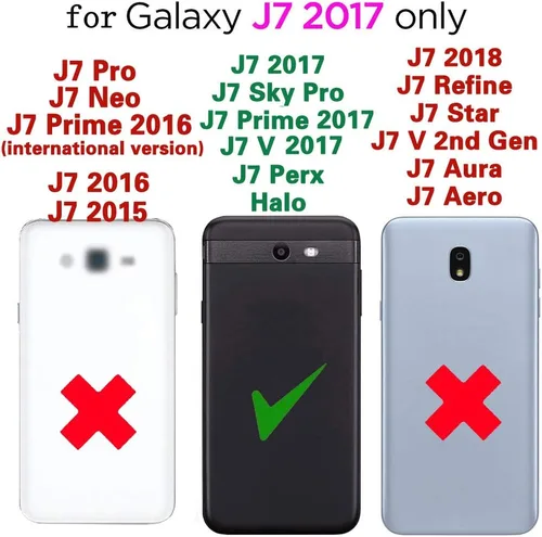 Miniatura 2 de Asuwish Funda de teléfono para Samsung Galaxy J7 Prime 2017 J 7 Skypro Sky Pro J7V V S727VL con protector de pantalla de vidrio templado y celda