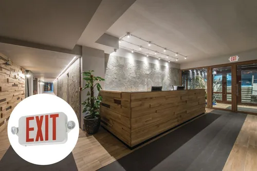 Miniatura 7 de Lithonia Lighting Basics - Señal de salida LED / luz de emergencia, señal de salida conmutable rojo/verde y luces de emergencia para negocios