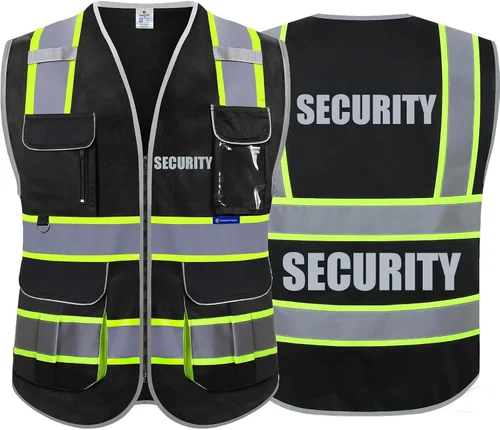 Miniatura 19 de BeautyWill Chalecos de seguridad de alta visibilidad clase 2 con certificación ANSI Chaleco de trabajo de seguridad con cremallera frontal
