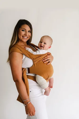 Miniatura 7 de Lalabu The Simple Wrap Baby Wraps Carrier - Elegante portabebés para recién nacidos y niños pequeños de 13 a 28 libras. Probado en seguridad, fácil