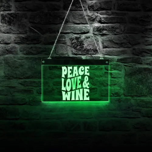 Miniatura 9 de The Geeky Days Custom Peace Love and Wine LED Neon Bar Sign Custom Business Logo Cita divertida Bar Pub Iluminación Decoración de pared Letrero