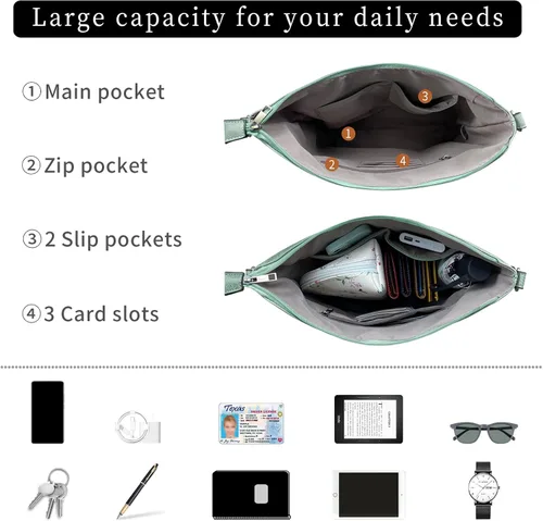 Miniatura 4 de FUKUYIN Bolso de mano para mujer, bolso de hombro de piel sintética suave para mujer, bolso bandolera grande para mujer
