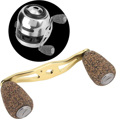 Miniatura 5 de RiToEasysports Mango de carrete de pesca, mango de carrete de pesca, perilla de madera, marco de fibra de carbono con accesorios, piezas de repuesto