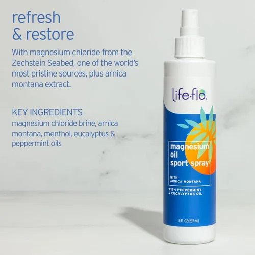 Miniatura 2 de Life-flo Spray deportivo de aceite de magnesio – Spray de aceite de cloruro de magnesio calmante para pies, piernas y músculos, aplicación tópica