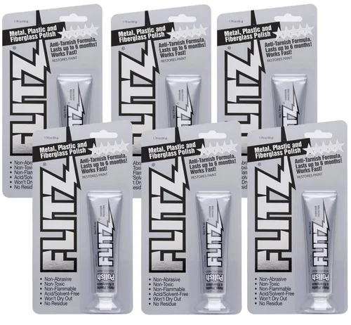 Miniatura 5 de Flitz Pasta de esmalte de metal, lata de 2 libras de pulido hecho en Estados Unidos para cromo sólido, acero inoxidable, aluminio, no abrasivo