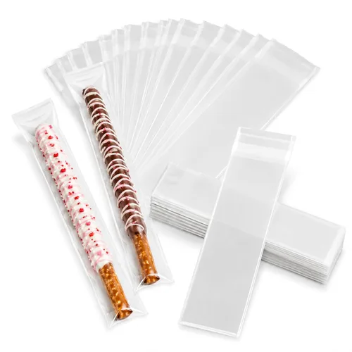 200 bolsas de celofán transparentes con autocierre adhesivo de 0.001 pulgadas, de plástico OPP para galletas horneadas y útiles para fiestas como