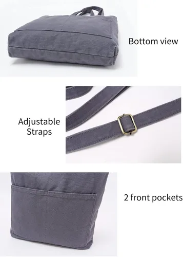 Miniatura 5 de Jeelow Bolso bandolera de lona resistente para hombre y mujer