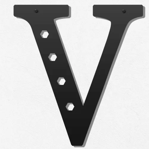 Miniatura 9 de Letras metálicas para decoración de pared de 12 pulgadas, letras colgantes negras, letras visuales 3D grandes del alfabeto moderno, decoración