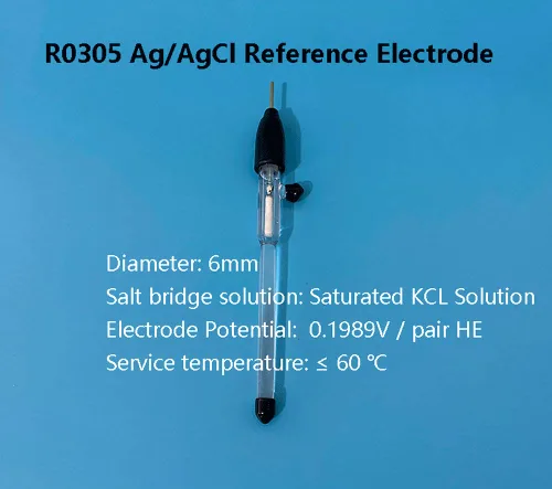 Miniatura 2 de Electrodo de cloruro de plata saturado, serie R03, electrodo de referencia de cloruro de plata Agcl, 1 electrodo de plata/cloruro de plata (R0305)