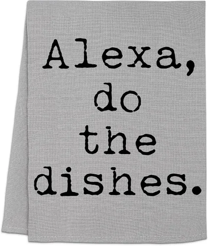 Toalla de cocina original, Alexa, Do The Dishes, toalla de cocina con saco de harina, dulce regalo de inauguración de la casa, decoración de cocina
