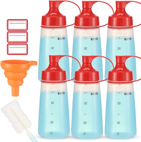 Miniatura 11 de Botella exprimidora de condimentos para salsas de boca ancha, botellas de plástico para condimentos, pintura, salsa de tomate, mostaza, aceite