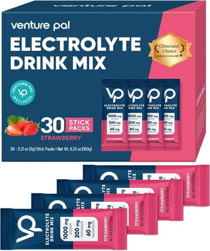 Miniatura 12 de Venture Pal Paquete de electrolitos en polvo sin azúcar con alto contenido de sodio, paquetes de hidratación con vitamina, sodio y potasio, cero