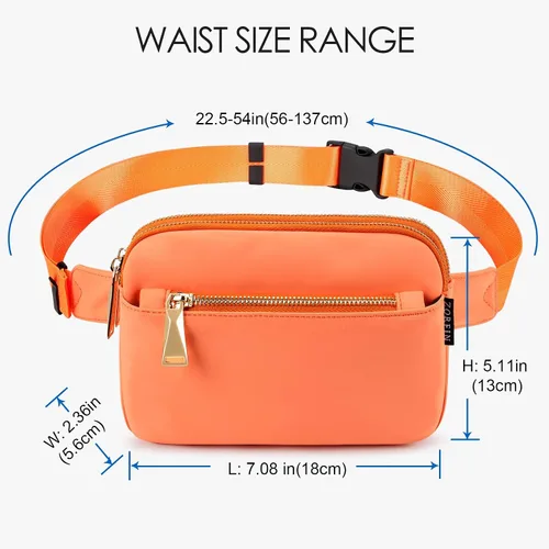 Miniatura 9 de ZORFIN Riñonera para mujeres y hombres, riñonera de moda con correa ajustable para exteriores, entrenamiento, viajes, casual, correr, senderismo