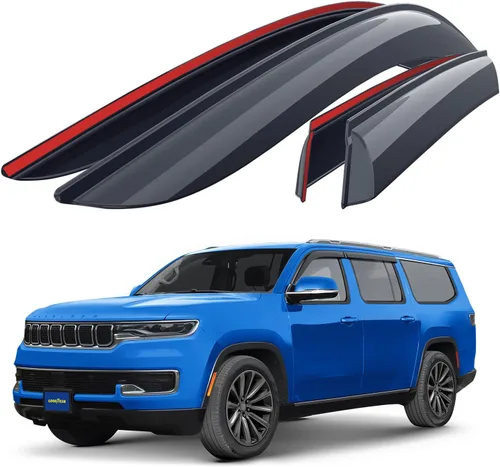 Miniatura 11 de Goodyear Deflectores de ventana lateral inastillables para camiones Dodge RAM 1500 2019-2026 Crew Cab, protectores de lluvia con cinta, viseras