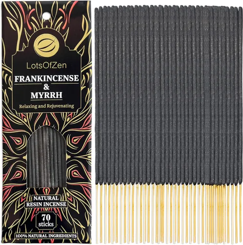 Miniatura 6 de LOTS OF ZEN Varillas de incienso de incienso y mirra (paquete de 70) – Kit de manchas de resina natural de larga duración para limpieza espiritual