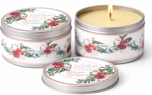 Miniatura 17 de Majestic Zen Juego de regalo de velas para baby shower, paquete de 9 velas de cera de soja perfumadas neutrales, aroma a polvo fresco para bebé, 30