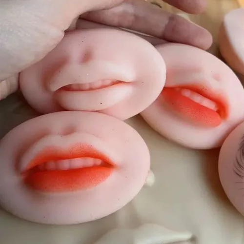 Miniatura 6 de Hipifans 3 labios falsos 3D, labios de silicona para práctica de maquillaje, labios suaves de práctica de tatuajes, modelo para suministros de 3