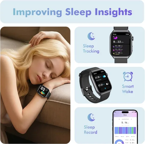 Miniatura 6 de YMS Reloj inteligente Android para mujer, llamada Bluetooth, compatible con Android e iOS, pantalla HD de 2.0 pulgadas, rastreador de frecuencia