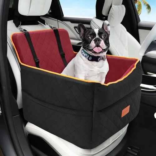 Miniatura 12 de HEGGCOOE Asiento de automóvil para perros pequeños, asientos elevadores de espuma viscoelástica para perros con cojín grueso para perros medianos