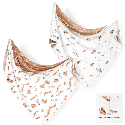 Miniatura 13 de GRSSDER Paquete de 2 mantas de punto súper suaves para bebés niñas y niños, mantas reversibles de doble capa de 34 x 44 pulgadas, extra grandes