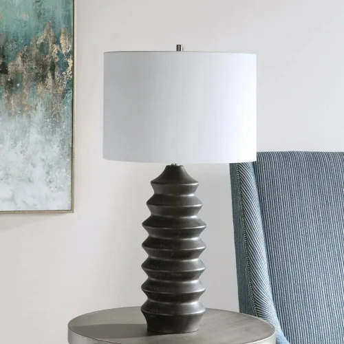 Miniatura 4 de Uttermost Mendocino - Lámpara de mesa moderna con 1 luz, 16 pulgadas de ancho por 16 pulgadas de profundidad
