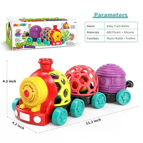 Miniatura 7 de MOONTOY Juguetes de Tren para Niños Pequeños de 1 Año, Regalo de Cumpleaños para Niño, Rellenos de Cesta de Pascua, Juguetes Musicales de Empujar