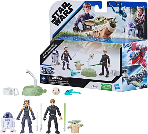 Miniatura 3 de STAR WARS Mission Fleet, juego de figuras de acción Grogu a escala de 2.5 pulgadas con 4 figuras y 7 accesorios, juguetes para niños y niñas de 4