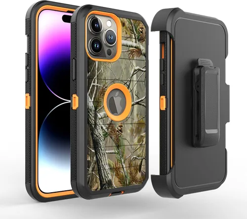 Miniatura 4 de Defender - Funda diseñada para iPhone 13 Pro Max, funda protectora híbrida a prueba de golpes, diseño de doble capa, cubierta de clip para cinturón