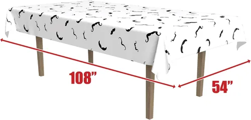 Miniatura 2 de Beistle Mantel con bigote, 54 x 108 pulgadas, blanco/negro, 54 x 108 pulgadas