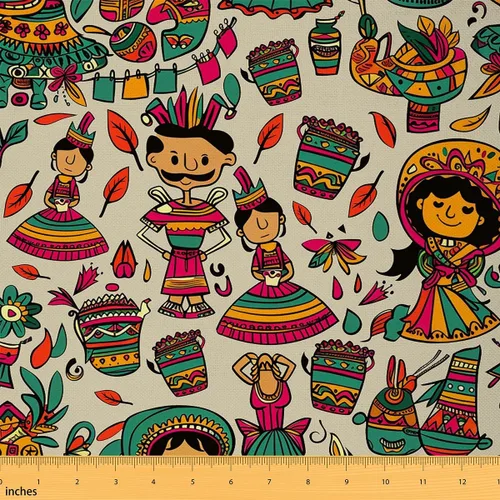 Miniatura 35 de Feelyou Tela de Dibujos Animados de Frutas por el Patio, Tela con Diseño Temático de Frutas Tropicales para Sillas y Proyectos de Bricolaje
