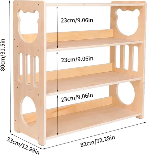 Miniatura 3 de Estante de almacenamiento de juguetes para niños, estantería Montessori, utilizada como armario de almacenamiento para libros y juguetes en salas