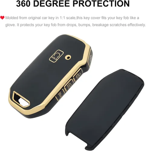 Miniatura 4 de Funda inteligente para llavero Kia con llavero de TPU suave cubierta completa para llave de coche para Kia NIRO Seltos Sorento Soul Sportage Negro